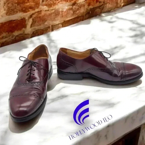 Bostonian Impression 22028 Maroon leather cap toe dress shoes sz 10 - Picture 1 of 9